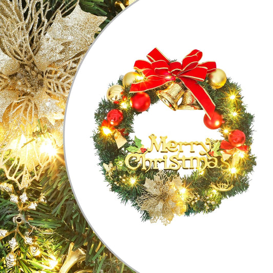 Christmas Wreath With 15 Leds Green
