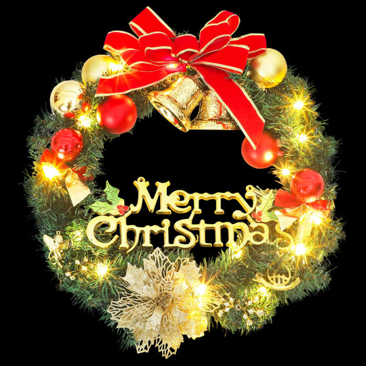 Christmas Wreath With 15 Leds Green