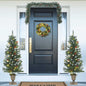 Artificial Christmas Trees 2 Pcs With Wreath, Garland And Leds