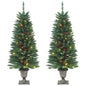 Artificial Christmas Trees 2 Pcs 100 Leds 120 Cm