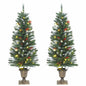 Artificial Christmas Trees 2 Pcs 100 Leds 120 Cm
