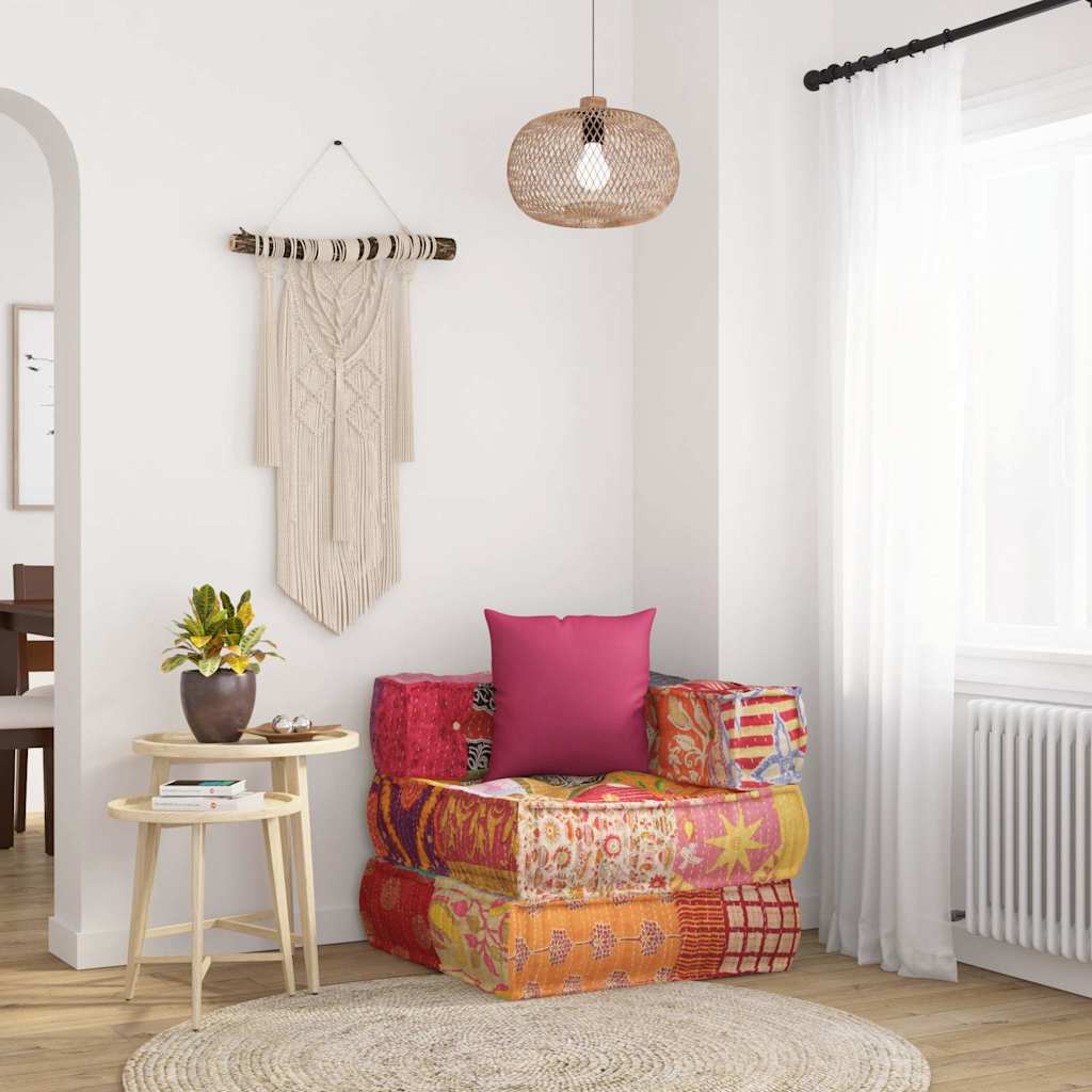 3-Seater Modular Pouffe Fabric