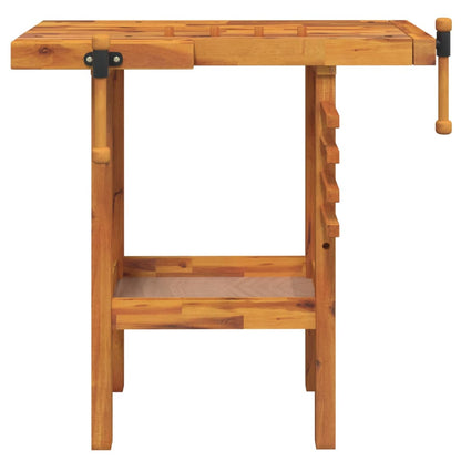 Workbench With Vices 92X48X83 Cm Solid Wood Acacia