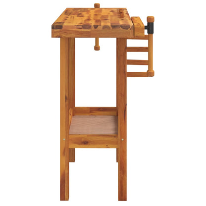 Workbench With Vices 92X48X83 Cm Solid Wood Acacia