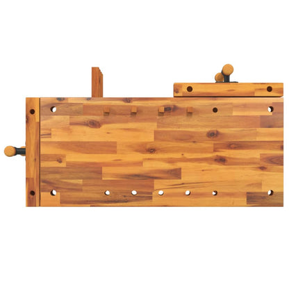 Workbench With Vices 92X48X83 Cm Solid Wood Acacia