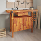 Workbench With Drawer And Vices 124X52X83 Cm Solid Wood Acacia