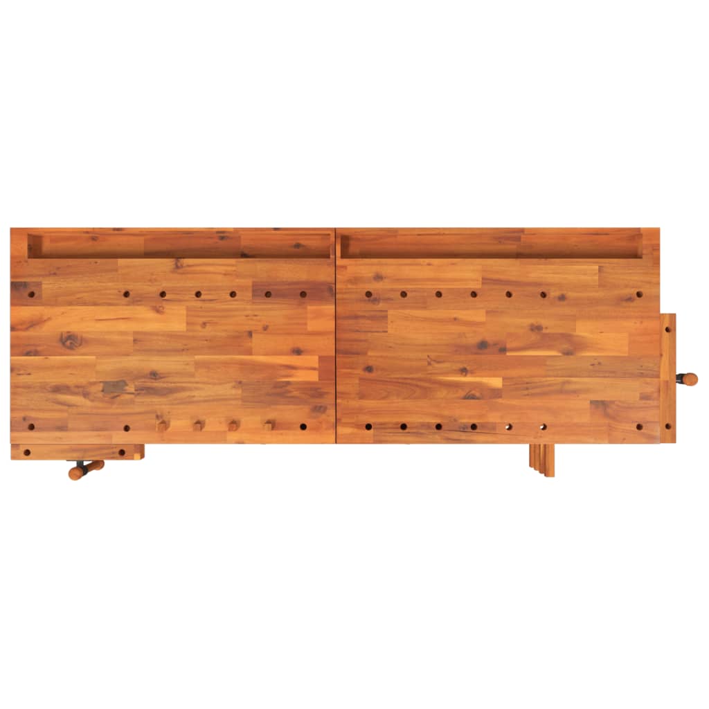 Workbench With Drawers And Vices 192X62X83 Cm Solid Wood Acacia