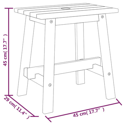 Stool Rectangular Solid Wood Acacia
