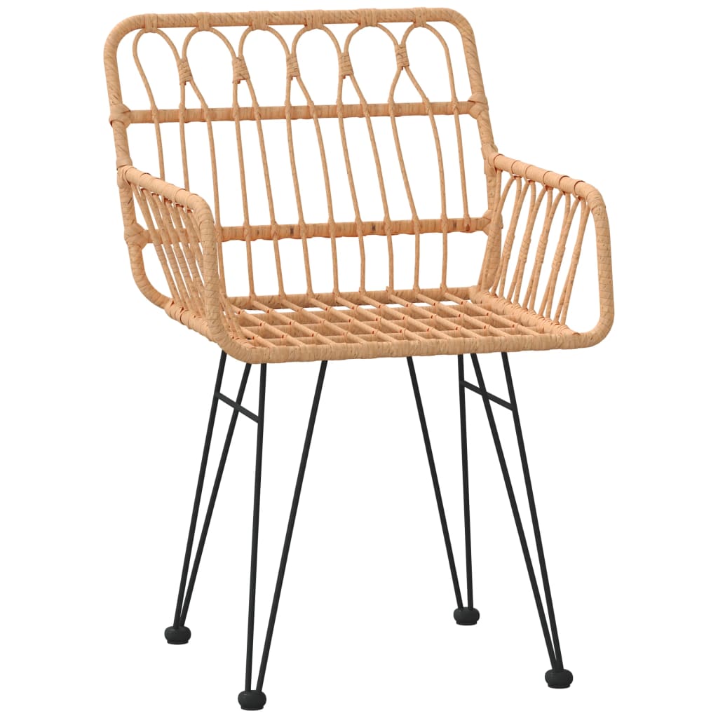 Garden Chairs 2 Pcs With Armrest 56X64X80 Cm Pe Rattan