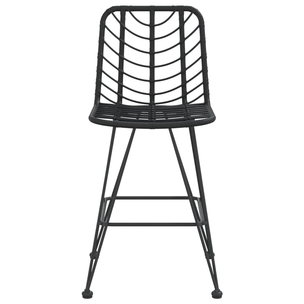 Bar Stools 2 Pcs 45X56X103.5 Cm Pe Rattan And Steel