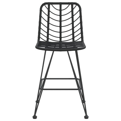 Bar Stools 2 Pcs 45X56X103.5 Cm Pe Rattan And Steel