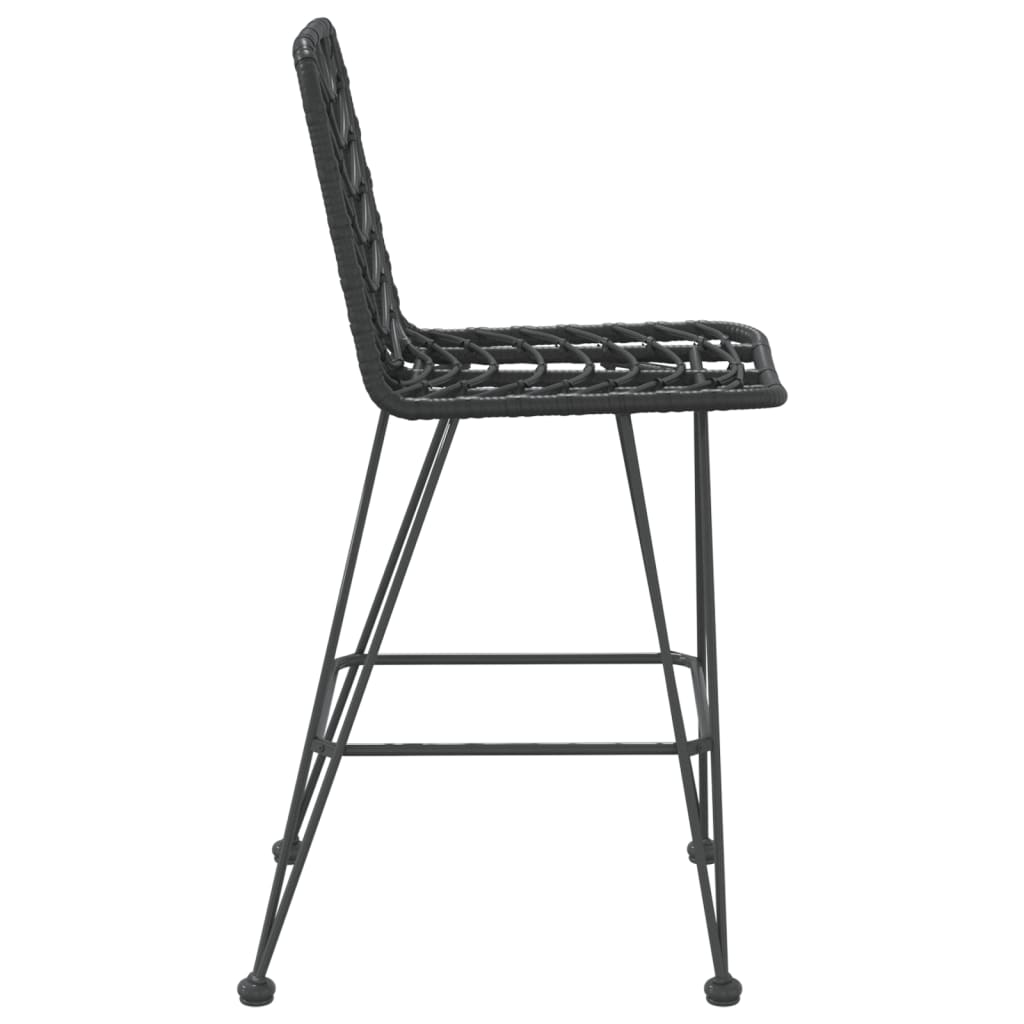 Bar Stools 2 Pcs 45X56X103.5 Cm Pe Rattan And Steel