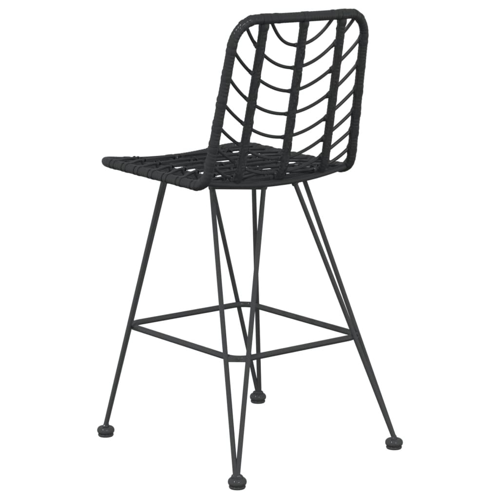 Bar Stools 2 Pcs 45X56X103.5 Cm Pe Rattan And Steel