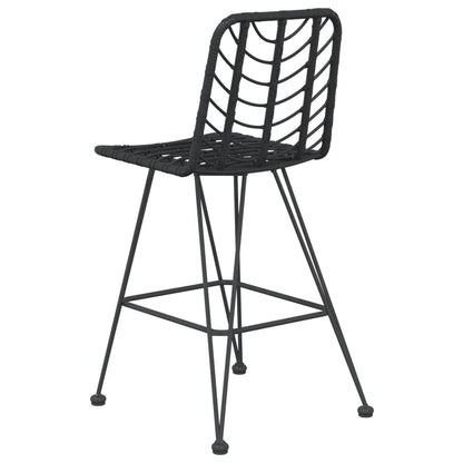 Bar Stools 2 Pcs 45X56X103.5 Cm Pe Rattan And Steel