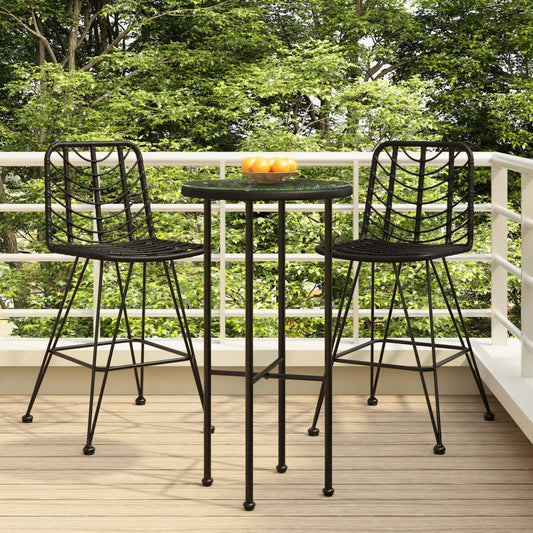 Bar Stools 2 Pcs 45X56X103.5 Cm Pe Rattan And Steel