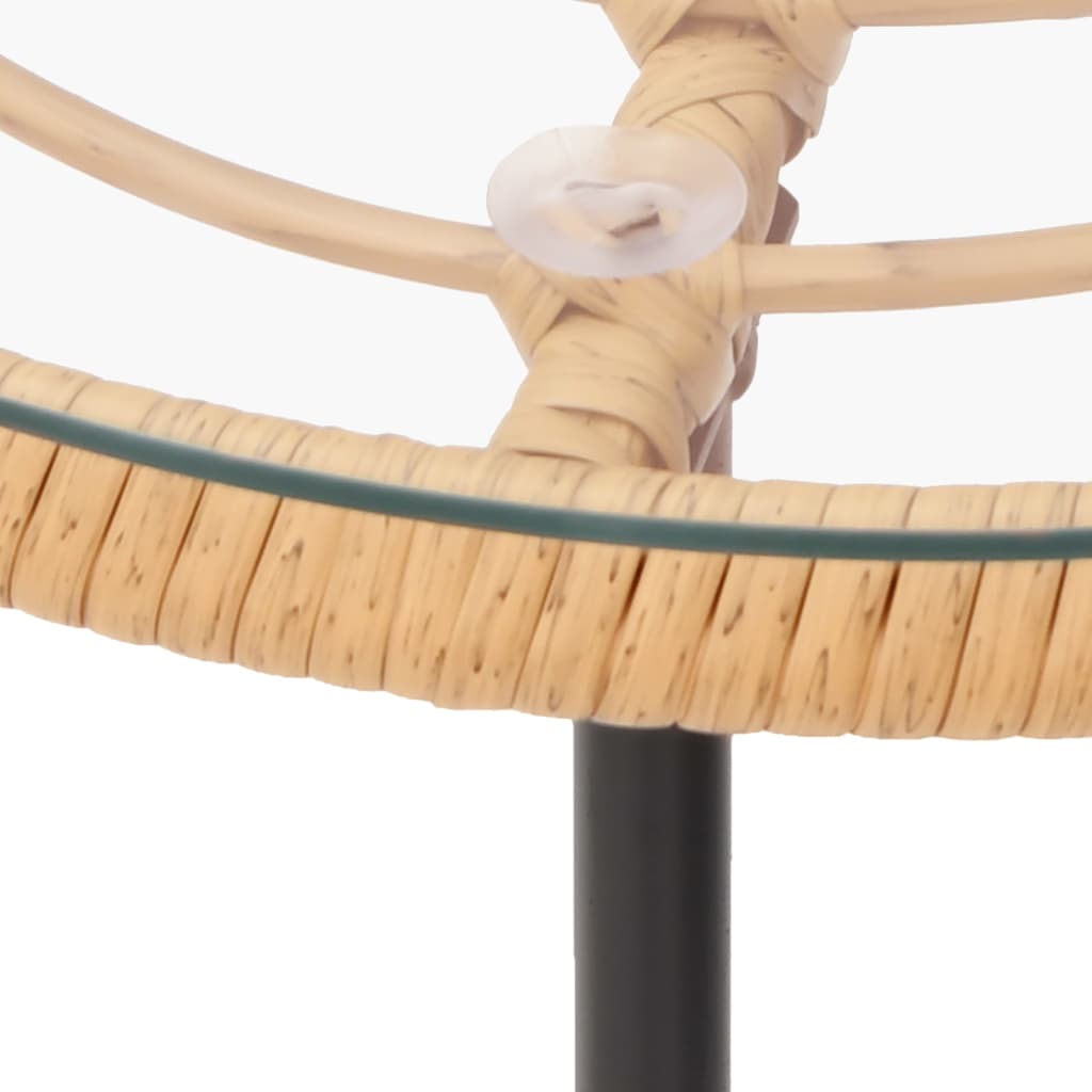 Dining Table Ø55 Cm Tempered Glass And Steel