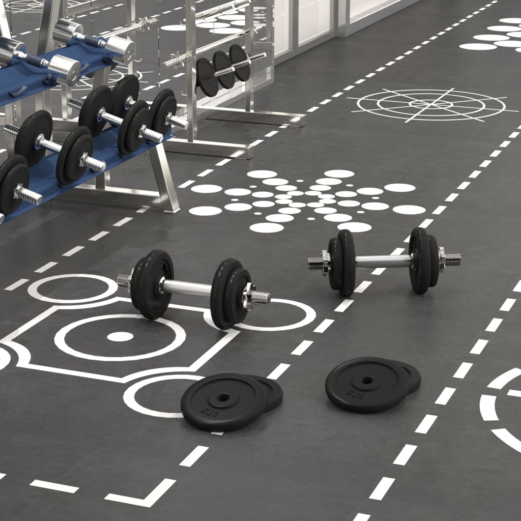 18 Piece Dumbbell Set Cast Iron