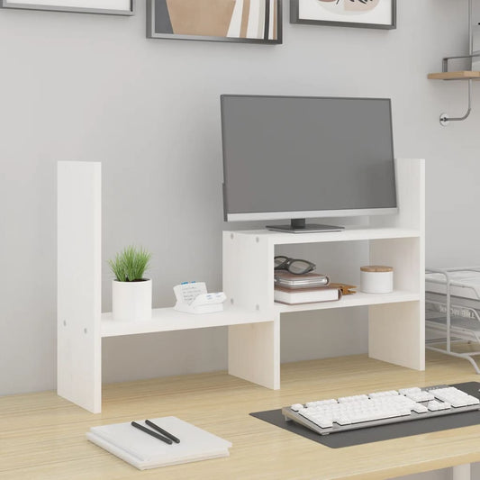Monitor Stand (39-72)X17X43 Cm Solid Wood Pine
