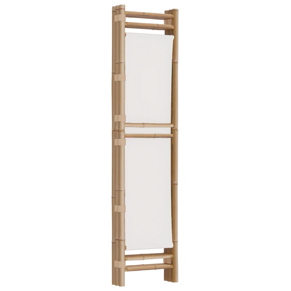 Folding 3-Panel Room Divider 120 Cm Bamboo And Canvas