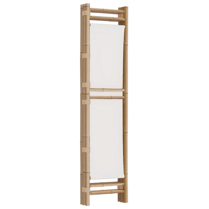 Folding 3-Panel Room Divider 120 Cm Bamboo And Canvas