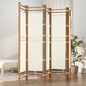 Folding 3-Panel Room Divider 120 Cm Bamboo And Canvas