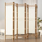 Folding 3-Panel Room Divider 120 Cm Bamboo And Canvas
