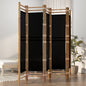Folding 3-Panel Room Divider 120 Cm Bamboo And Canvas