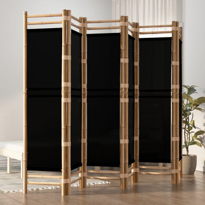 Folding 3-Panel Room Divider 120 Cm Bamboo And Canvas