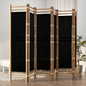 Folding 3-Panel Room Divider 120 Cm Bamboo And Canvas