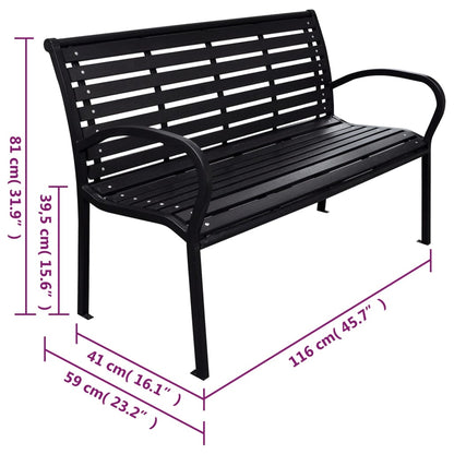 Garden Bench 116 Cm Steel And Wpc
