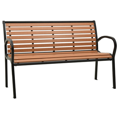 Garden Bench Black And 116 Cm Steel And Wpc