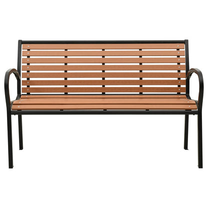 Garden Bench Black And 116 Cm Steel And Wpc