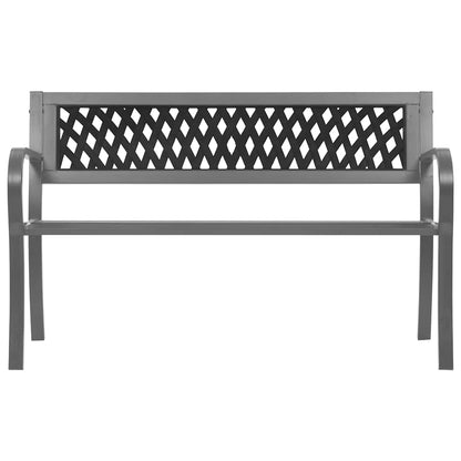 Garden Bench Black Steel