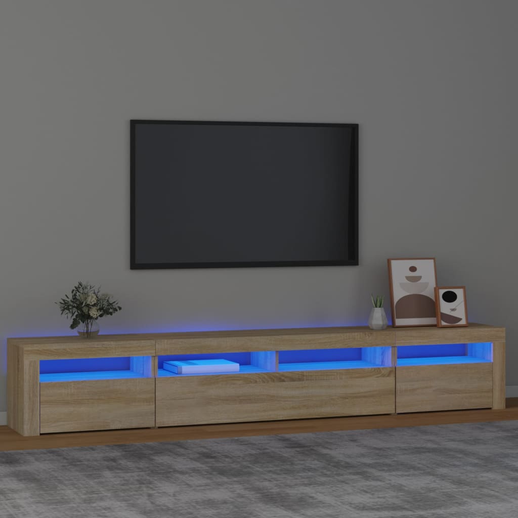Tv Cabinet With Led Lights 240X35X40 Cm