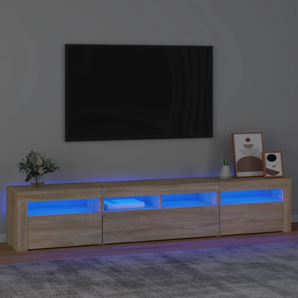 Tv Cabinet With Led Lights 240X35X40 Cm