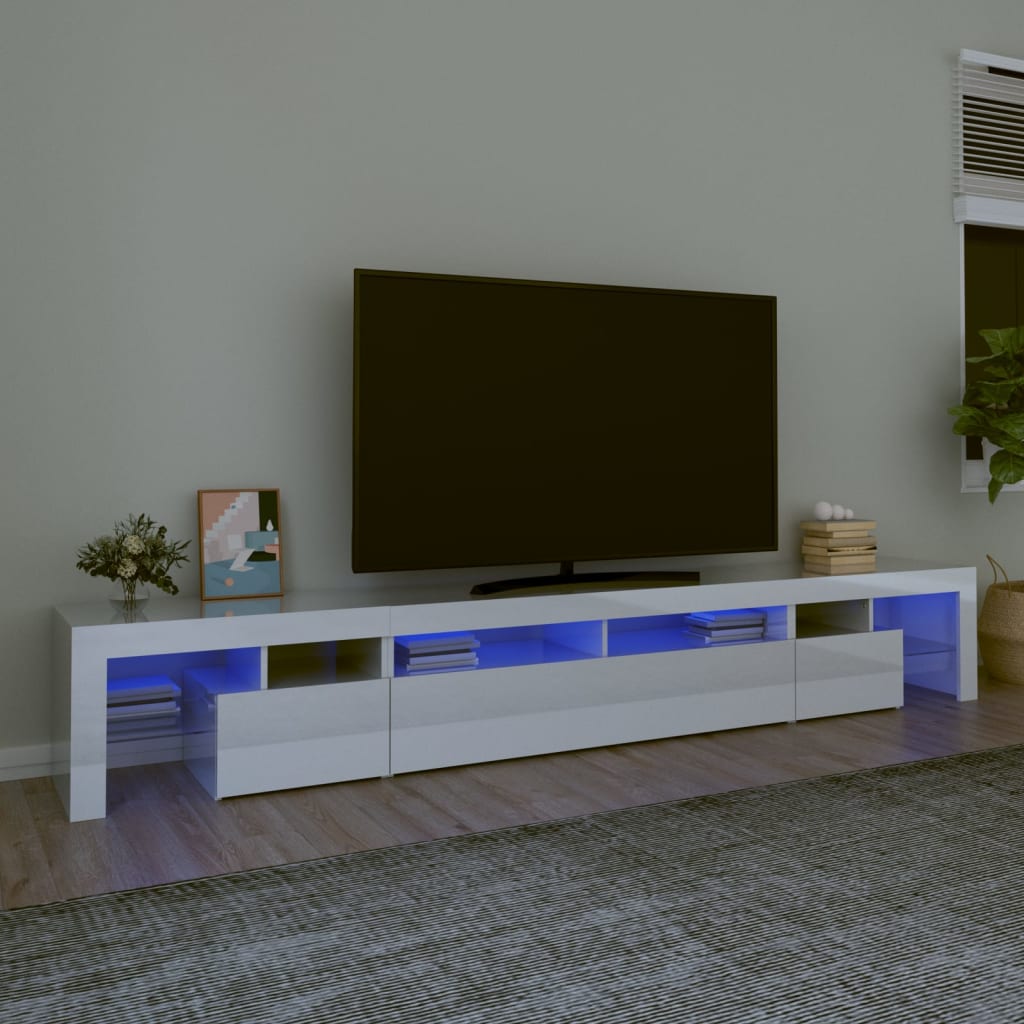 Tv Cabinet With Led Lights 260X36.5X40 Cm