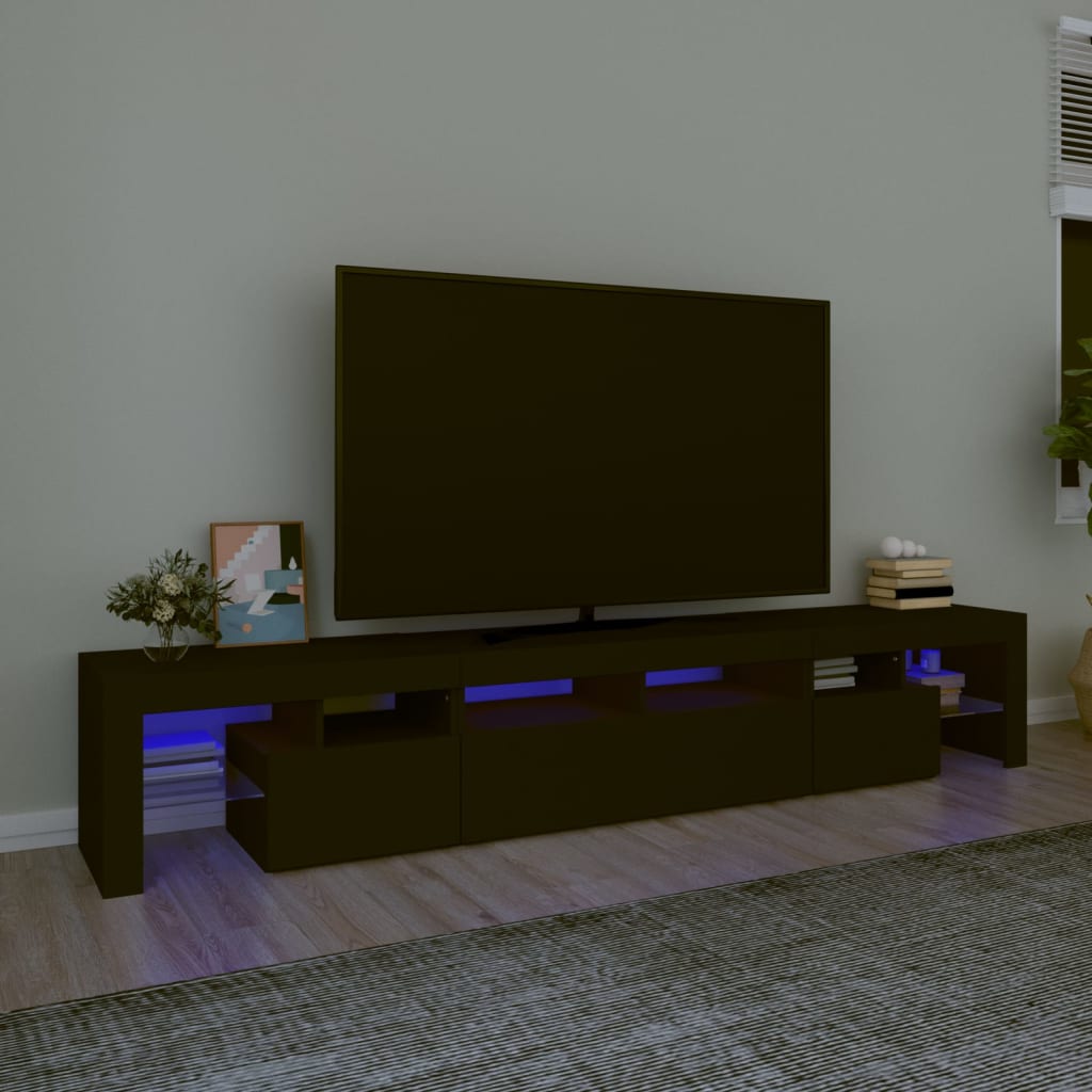 Tv Cabinet With Led Lights 260X36.5X40 Cm