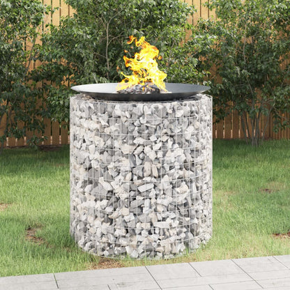 Gabion Fire Pit Ø 50 Cm Galvanised Iron