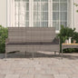 3-Seater Garden Bench With Cushions Black Poly Rattan