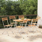Folding Garden Chairs 8 Pcs Steel And Solid Wood Acacia