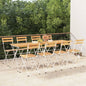 Folding Garden Chairs 8 Pcs Steel And Solid Wood Acacia