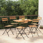 Folding Bistro Chairs 2 Pcs Solid Wood Teak And Steel