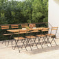 Folding Bistro Chairs 2 Pcs Solid Wood Teak And Steel