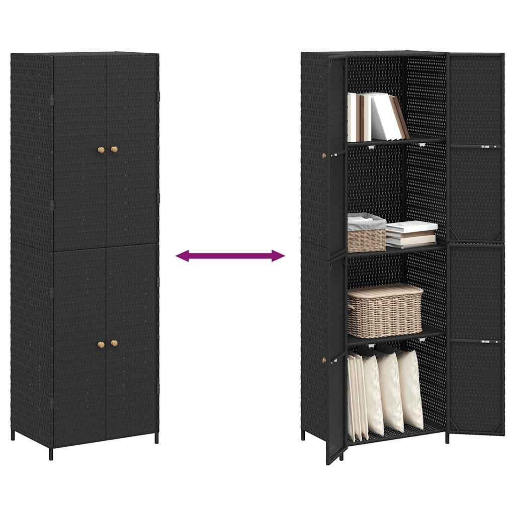 Garden Storage Cabinet 59X40X180 Cm Poly Rattan