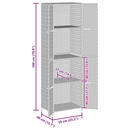 Garden Storage Cabinet 59X40X180 Cm Poly Rattan