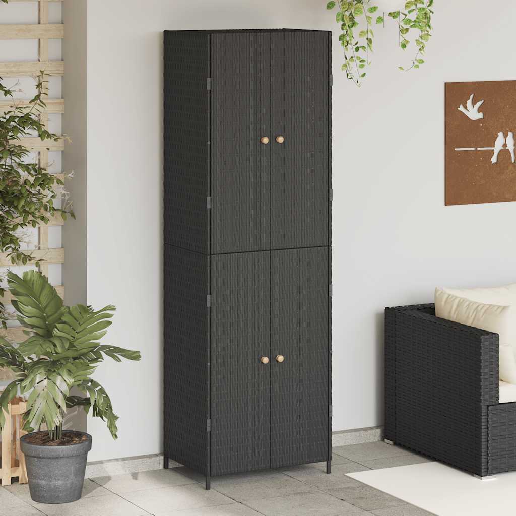 Garden Storage Cabinet 59X40X180 Cm Poly Rattan