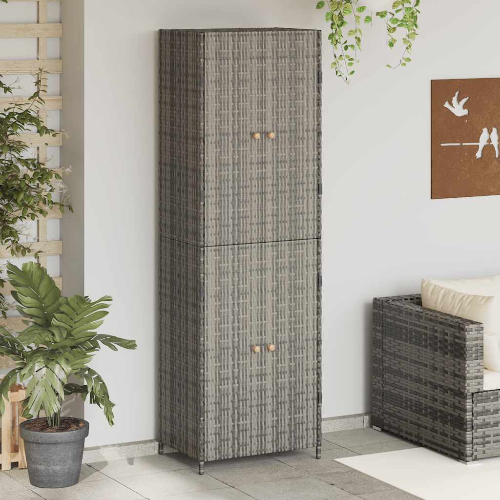 Garden Storage Cabinet 59X40X180 Cm Poly Rattan