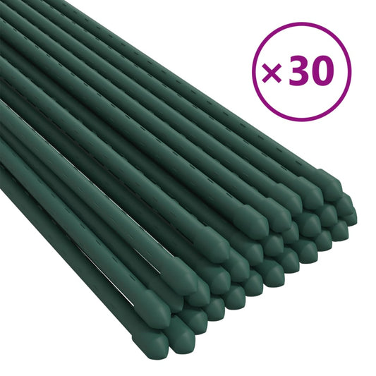 Garden Plant Stakes 30 Pcs Green Steel
