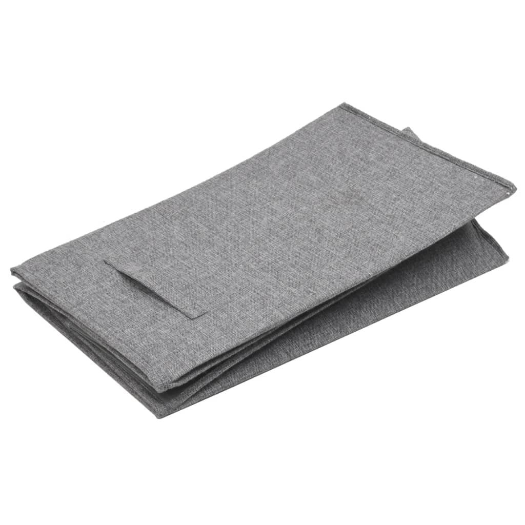 Foldable Laundry Hamper Grey Faux Linen Fabric