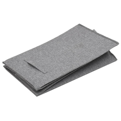 Foldable Laundry Hamper Grey Faux Linen Fabric